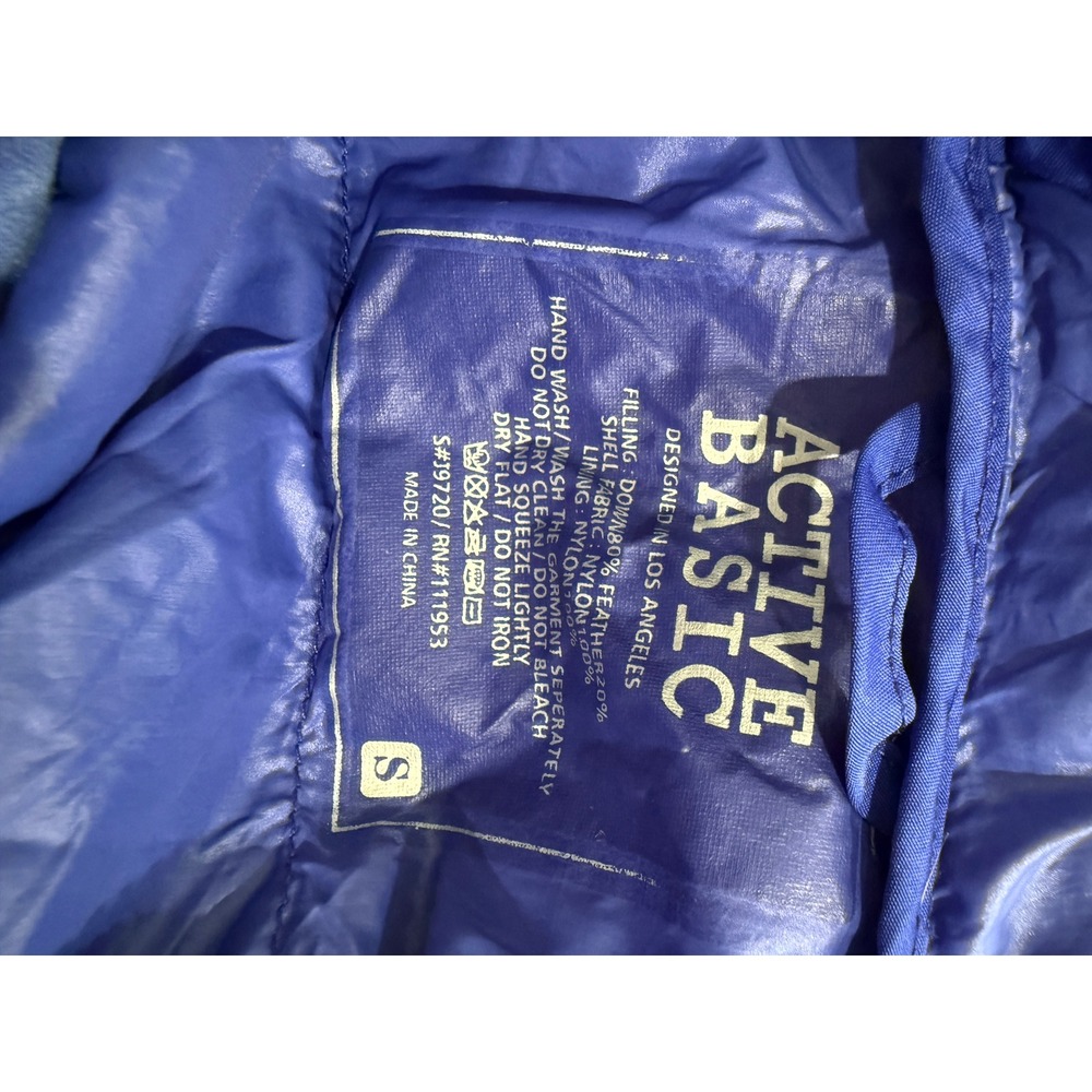 Active Basic Blue Lightweight Hooded Puffer Down … - image 6